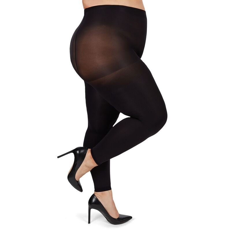 メモイ レディース アンダーウェア 靴下 プラスサイズ MeMoi Plusize Curvy Super Matte Control Top Footless Tights Black ブラック