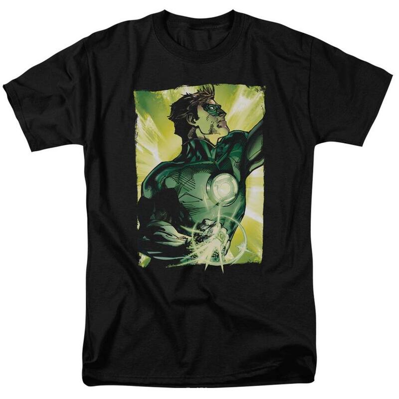 アニメキャラクター メンズ トップス Tシャツ Licensed Character Green Lantern Up Short Sleeve Adult-shirt Black ブラック