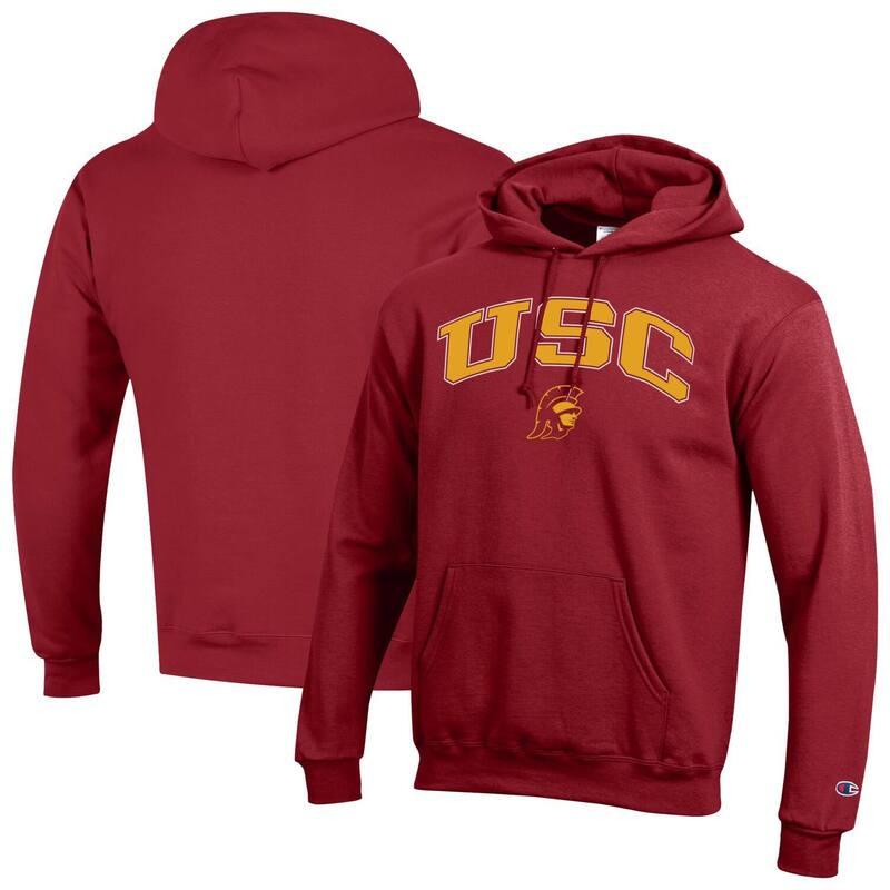 チャンピオン メンズ アウター パーカー・スウェット ロゴ フリース Men's Champion Crimson USC Trojans Arched Logo Fleece Pullover Hoodie Usc Red レッド