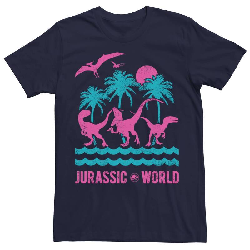 アニメ人となり メンズ トップス ティーシャツ Licensed Character Men\u0027s Jurassic World Fallen Kingdom Retro Tee Navy 米国海軍 トップス-メンズファッション-Tシャツ・カットソー