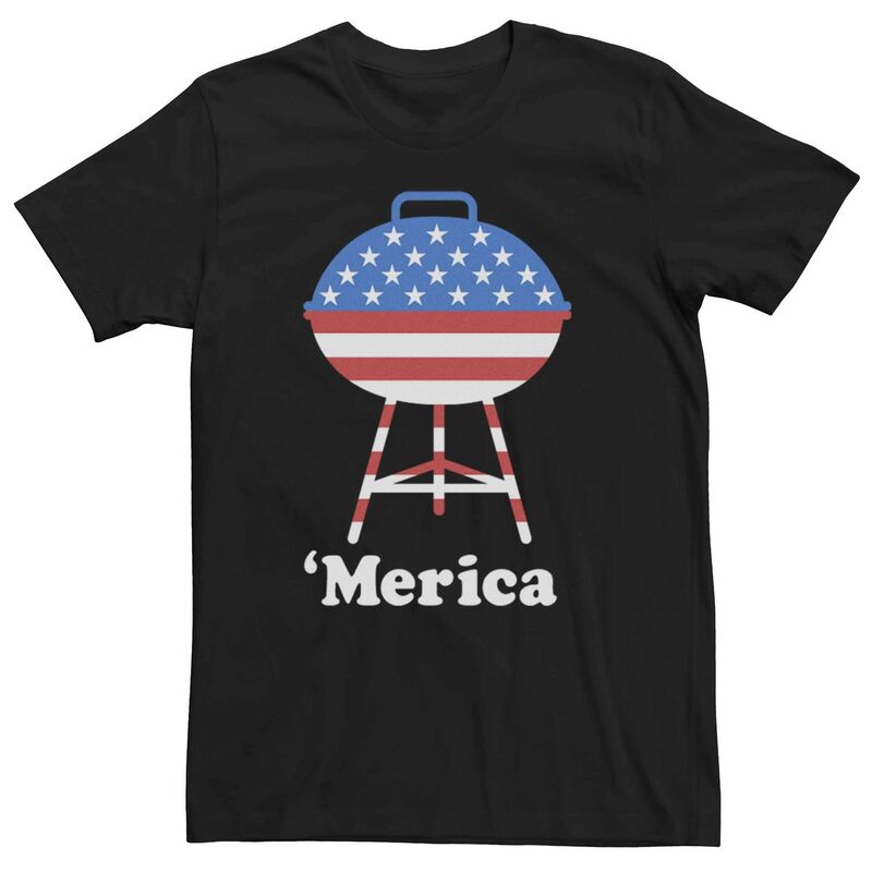 アニメキャラクター メンズ トップス Tシャツ グラフィック Licensed Character Men's 'Merica Barbecue Grill Graphic Tee Black ブラック