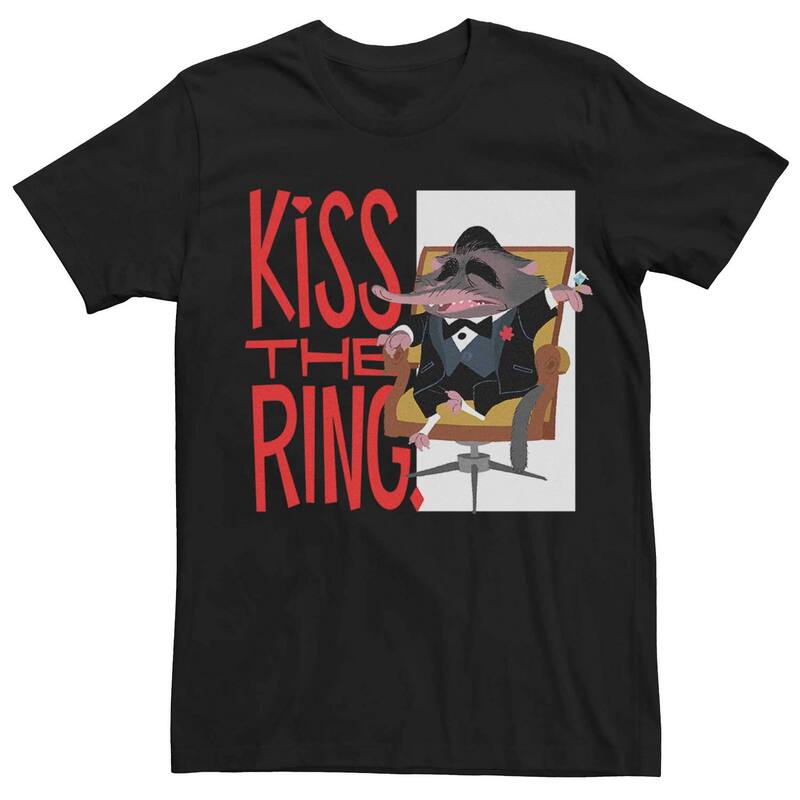 ウォルトディズニー メンズ トップス ティーシャツ グラフィック Disney\u0027s Zootopia Mr. Big Men\u0027s Kiss The Ringraphic Tee Black 黒いこと トップス-メンズファッション