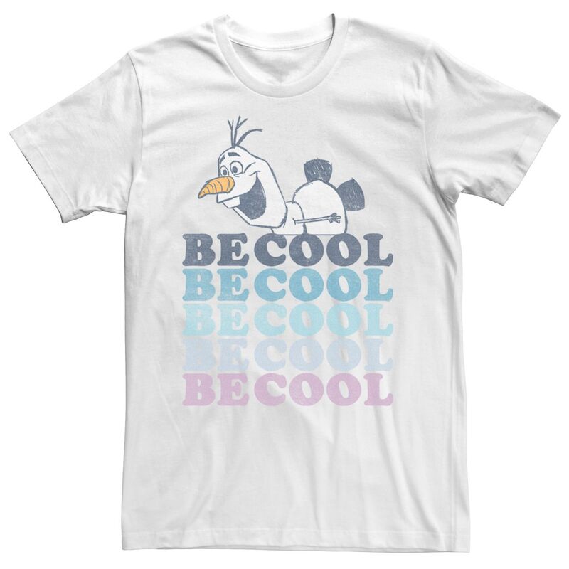ウォルトディズニー メンズ トップス ティーシャツ Disney\u0027s Frozen Olaf Men\u0027s \u0026#34;Be Cool\u0026#34; Tee White 白いこと メンズファッション-トップス