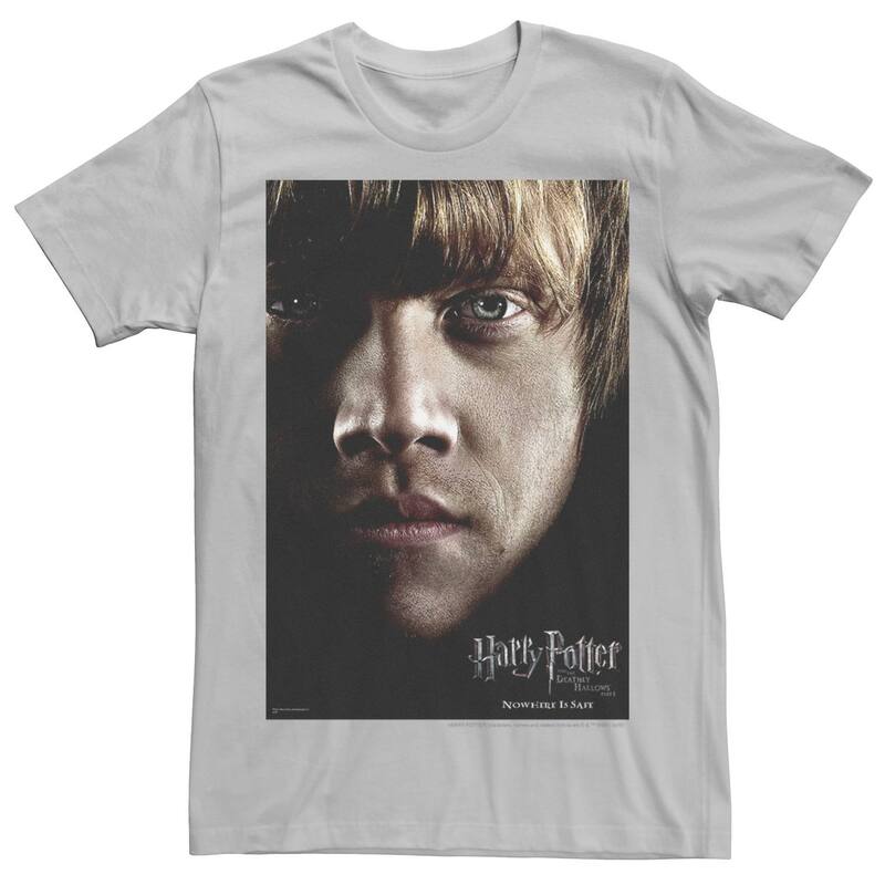 アニメキャラクター メンズ トップス Tシャツ グラフィック Licensed Character Men's Harry Potter Deathly Hallows Ron Weasley Poster Graphic Tee Silver シルバー 7,584円