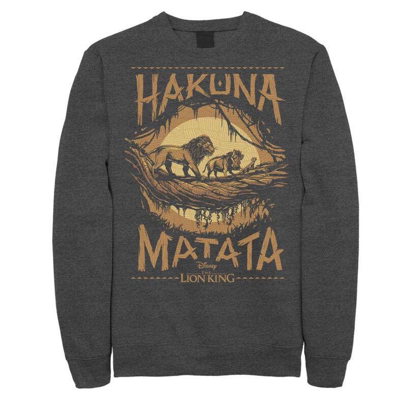 ディズニー メンズ アウター パーカー・スウェット シャツ Disney's The Lion King Men's Live Action Hakuna Matata Sunset Sweatshirt Charcoal Heather チャコール