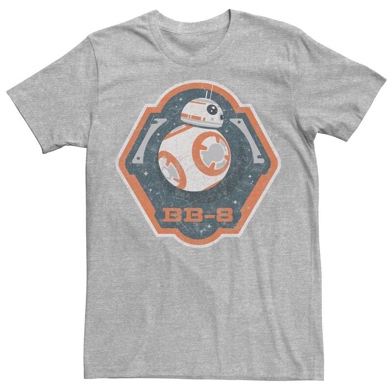 スター ウォーズ メンズ トップス Tシャツ グラフィック Men'star Wars BB-8 Distressed Badge Graphic Tee Athletic Heather ヘザー