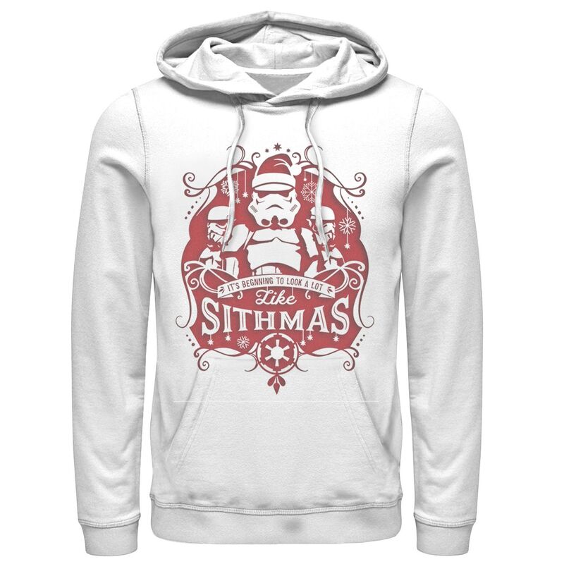スター ウォーズ メンズ アウター パーカー・スウェット グラフィック Mentar Wars Trooper Santa Group Sithmas Christmas Graphic Hoodie White ホワイト