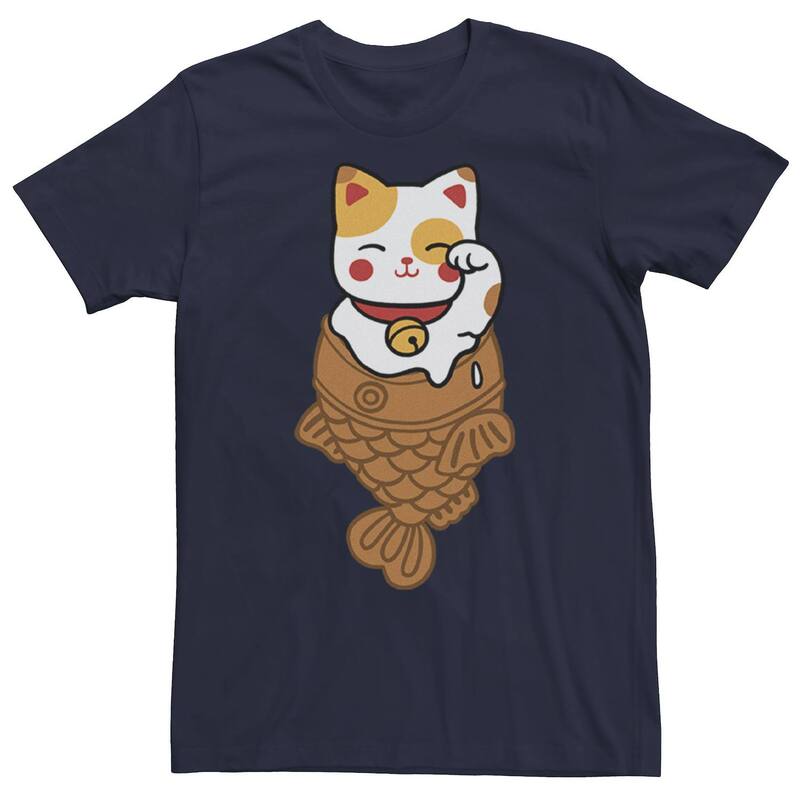 アニメ人となり メンズ トップス ティーシャツ グラフィック Licensed Character Men\u0027s Taiyakicecat Graphic Tee Navy 米国海軍 トップス-Tシャツ・カットソー-メンズファッション
