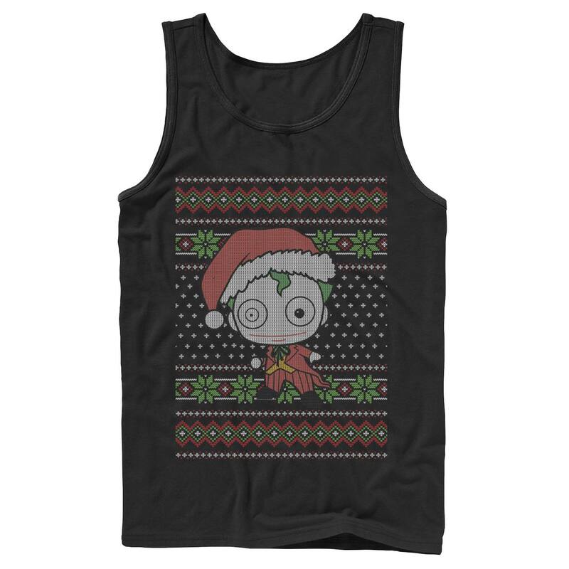 アニメ人となり メンズ トップス ティーシャツ プルオーバー Licensed Character Men\u0027s DComics Chibi Joker Christmasweater Style Tank Top Black 黒いこと メンズファッション-トップス-Tシャツ・カットソー