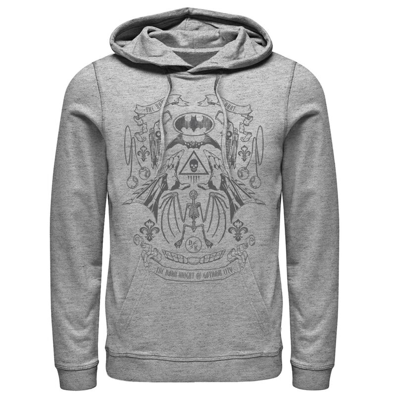 アニメキャラクター メンズ アウター パーカー・スウェット Licensed Character Men Batman Utility Belt Collage Line Art Hoodie Athletic Heather ヘザー