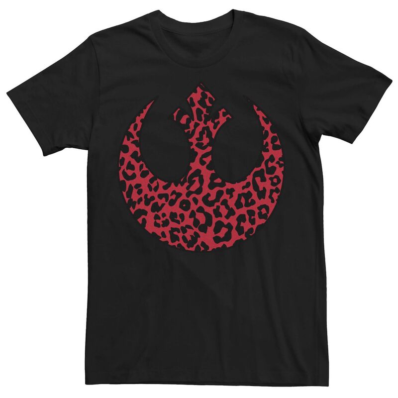 はやりっ児 ウォーズ メンズ トップス ティーシャツ 刷り上げる Men\u0027star Wars Rebellion Emblem Cheetah Print Fill Tee Black 黒いこと メンズファッション-トップス