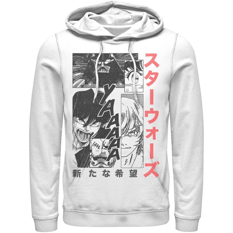 アニメキャラクター メンズ アウター パーカー・スウェット Licensed Character Mentar Wars Manga Comic Panels Hoodie White ホワイト