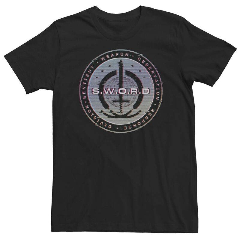 マーベル メンズ トップス Tシャツ トール ロゴ Big & Tall Marvel WandaVision S.W.O.R.D. Digital Glitch Logo Tee Black ブラック