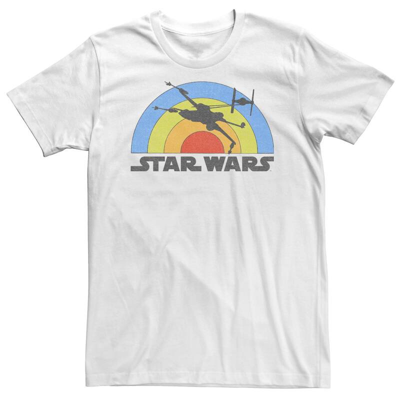アニメキャラクター メンズ トップス Tシャツ トール Licensed Character Big & Tall Star Wars X-Wing Rainbow Silhouettee White ホワイト