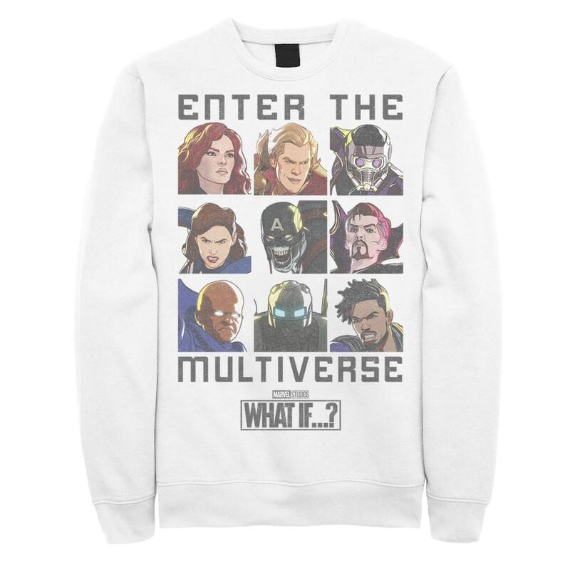 アニメキャラクター メンズ アウター パーカー・スウェット シャツ Licensed Character Men's Marvel What If Enter The Multiverse Quote Sweatshirt White ホワイト｜ReVida 店