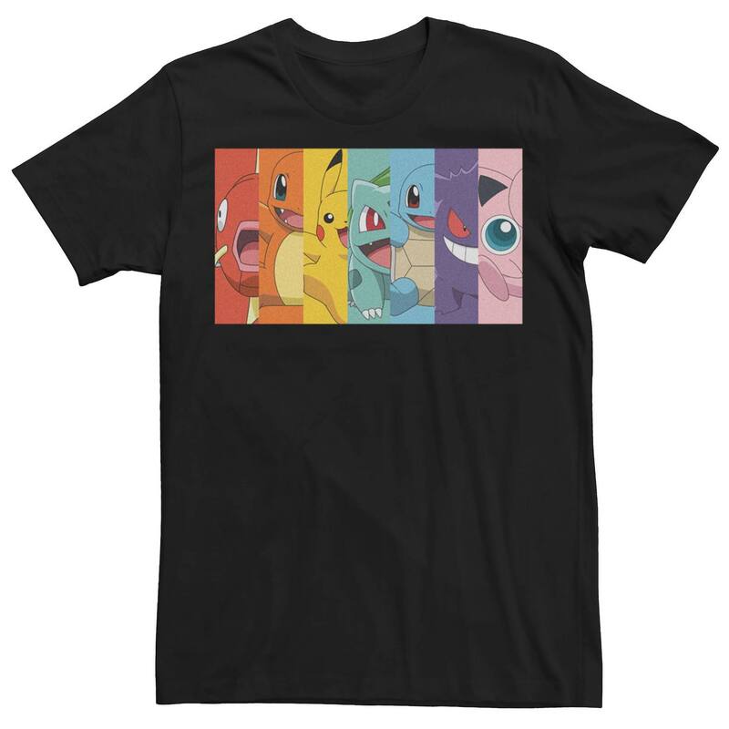 アニメ人となり メンズ トップス ティーシャツ Licensed Character Men\u0027s Pokemon Poke Rainbow Mystical Tee Black 黒いこと トップス-メンズファッション