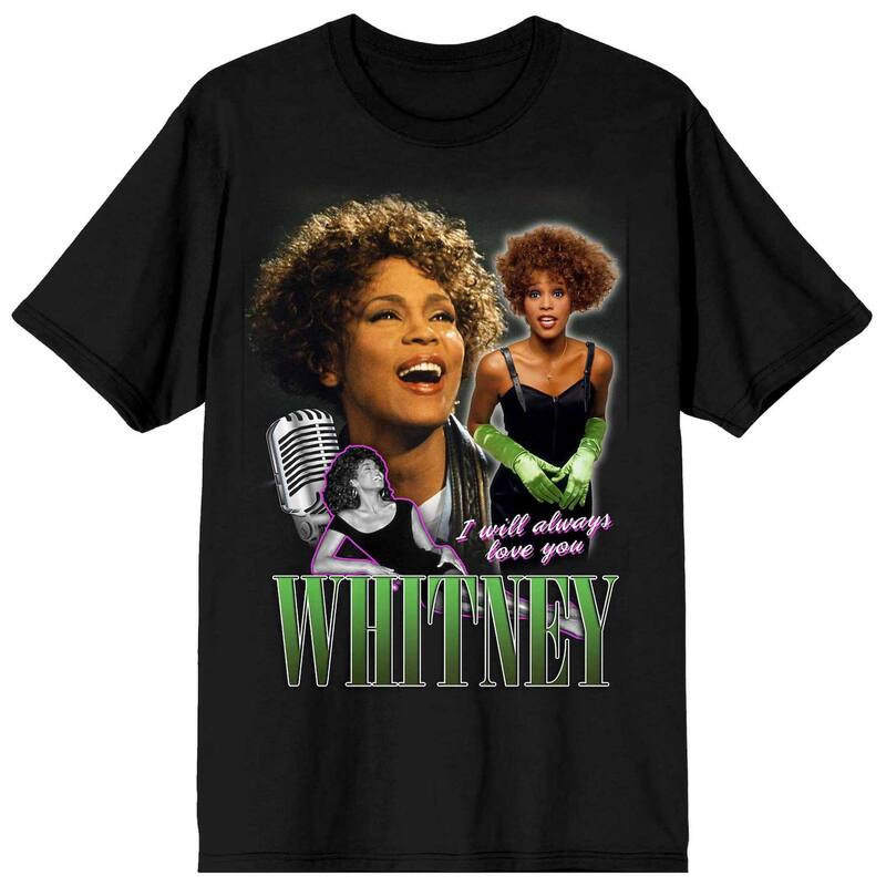 アニメキャラクター メンズ トップス Tシャツ Licensed Character Men's Whitney Houston I Will Always Love You Tee Black ブラック