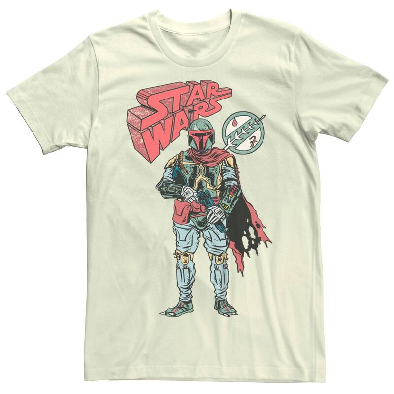 アニメ人となり メンズ トップス ティーシャツ グラフィック Licensed Character Men\u0027star Wars Boba Fett Color Draw Graphic Tee Natural Tシャツ・カットソー-トップス