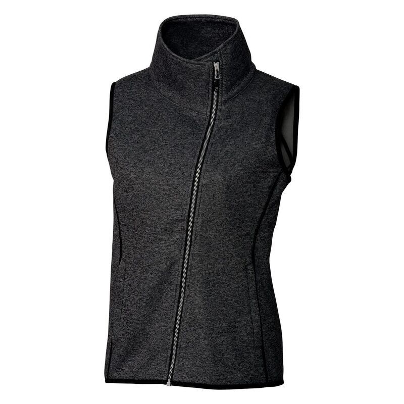 カッターアンドバック レディース アウター ジャケット・ブルゾン ベスト セーター ニット Cutter & Buck Mainsail Sweater-Knit Womens Full Zip Vest Charcoal Heather チャコール