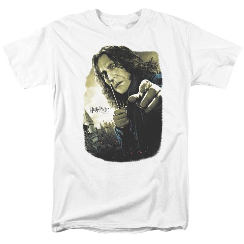 アニメ人となり メンズ トップス プルオーバー Licensed Character Harry Potter Snape Poster Short Sleeve Adult-shirt White 白いこと