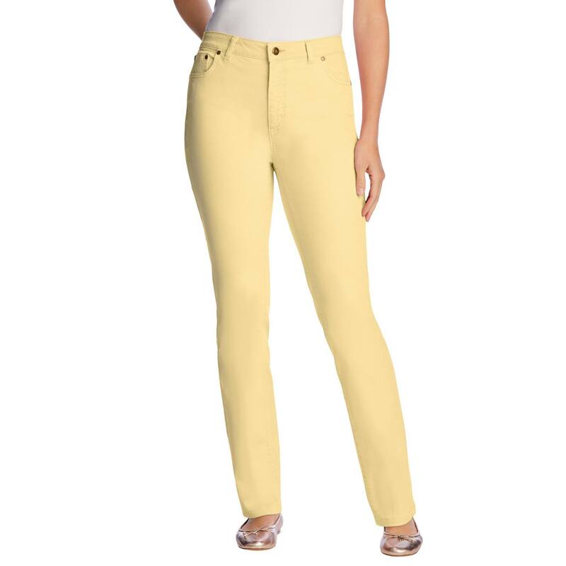 ウーマン ウィズイン レディース ボトムス デニムパンツ プラスサイズ ジーンズ Woman Within Plusize Straight-Leg Stretch Denim Five-Pocket Jeans Banana デニム