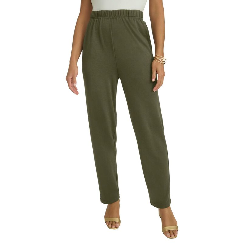 ジェシカロンドン レディース ボトムス カジュアルパンツ ストレート プラスサイズ Jessica London Women's Plusize Soft Ease Straight Leg Pant Dark Olive Green グリーン