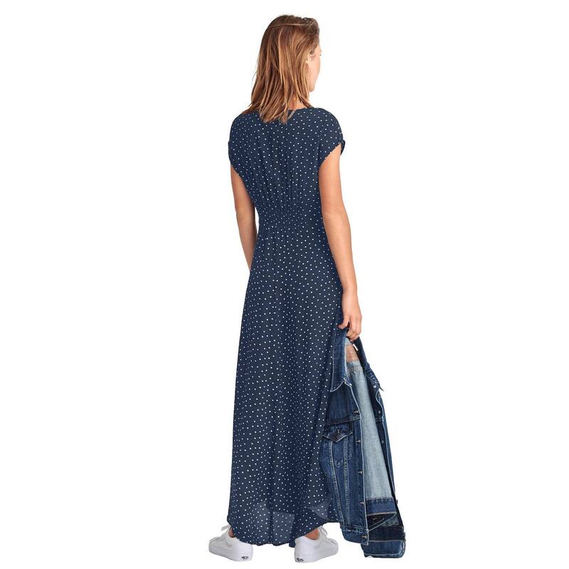 Ellos レディース トップス 衣装 つけ加える大きさ マキシ ellos Plusize Tie-Front Maxi Dress Navy White Dot 白いこと