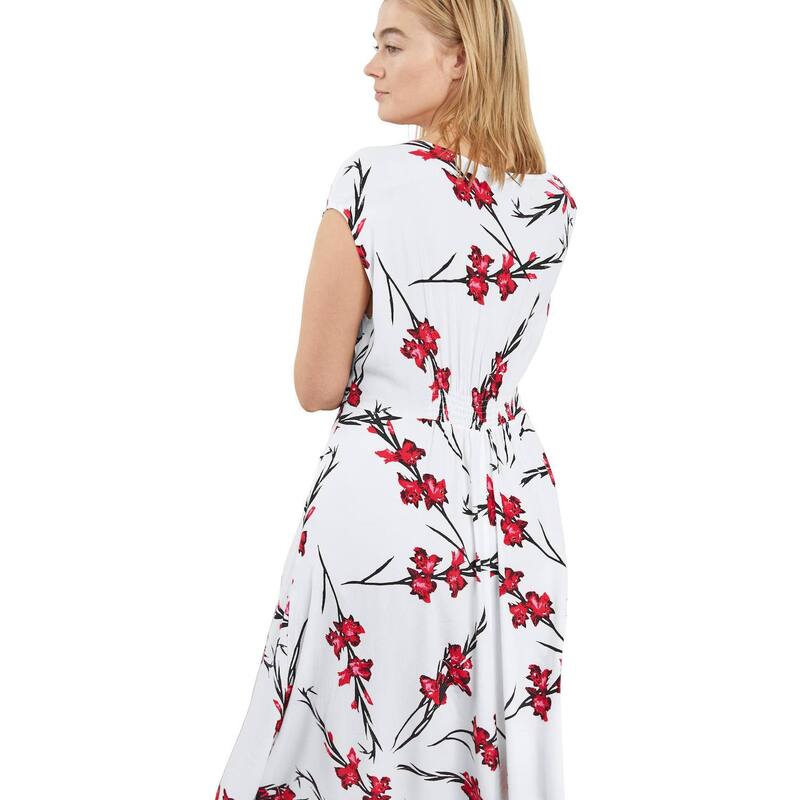 Ellos レディース トップス 衣装 つけ加える大きさ マキシ ellos Plusize Tie-Front Maxi Dress White Red Print 白いこと