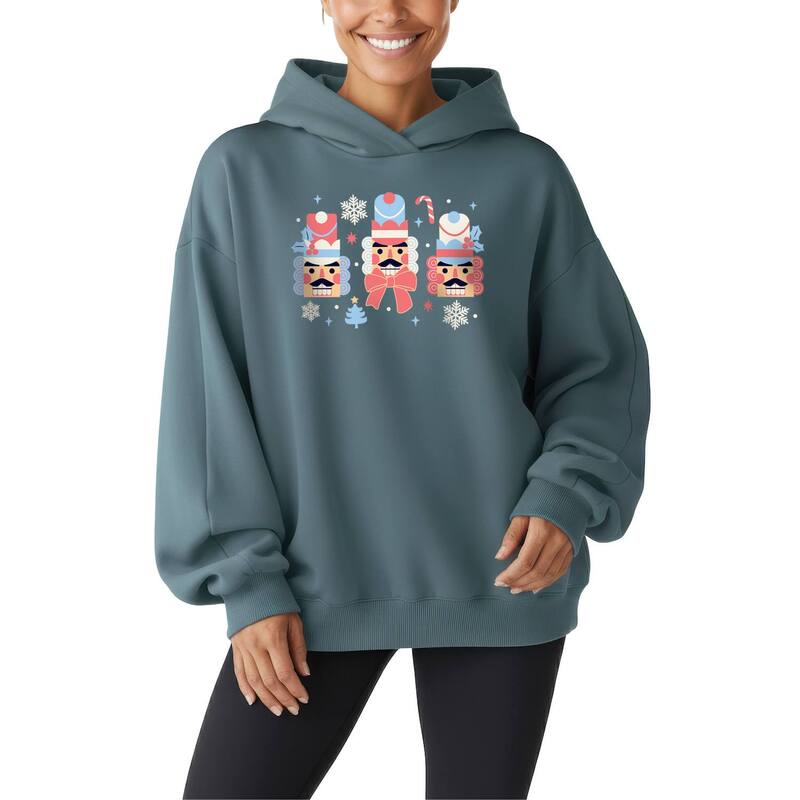 アニメ文字記号 レディース アウター パーカー・スウェット プルオーバー フリース Licensed Character Women\u0027s Winter Nutcrackers Oversized Fleece Hoodie Sweatshirt Flint Blue 青み