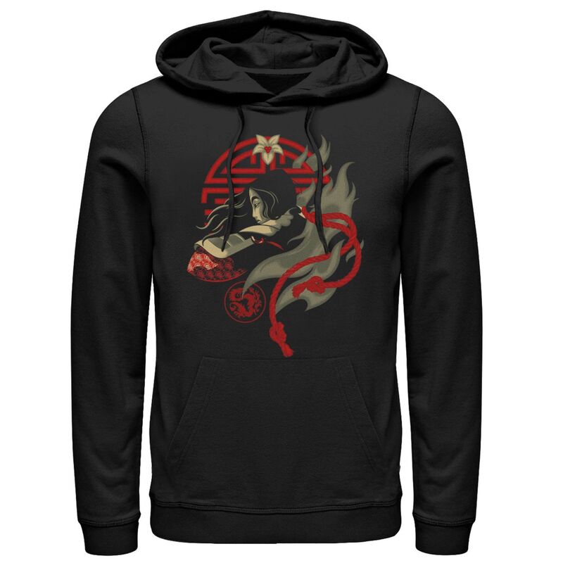ディズニー メンズ アウター パーカー・スウェット Disney's Mulan Spirit Men's Pullover Hoodie Black ブラック｜ReVida 店