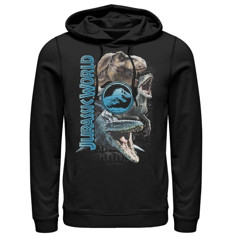 アニメキャラクター メンズ アウター パーカー・スウェット Licensed Character Men's Jurassic Worldino Group Hoodie Black ブラック|ReVida 店