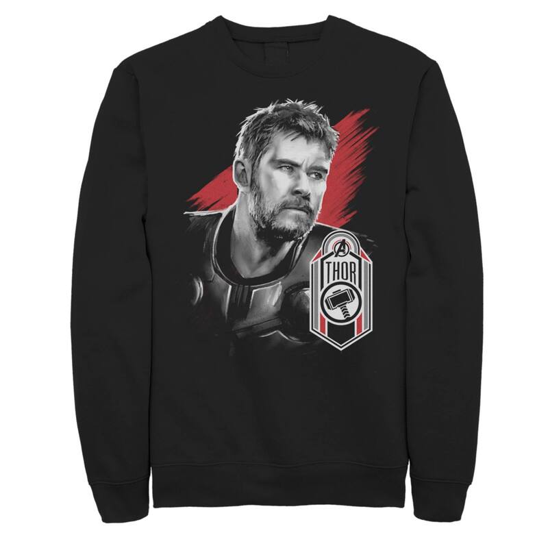 アニメキャラクター メンズ トップス Tシャツ Licensed Character Men's Avengers Endgame Thor Poster Pullover Black ブラック｜ReVida 店