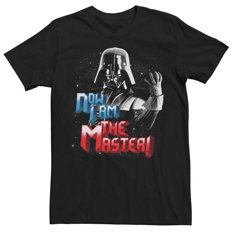 アニメキャラクター メンズ トップス Tシャツ グラフィック Licensed Character Men'star Wars Darth Vader Now I Am The Master Portrait Graphic Tee Black ブラック