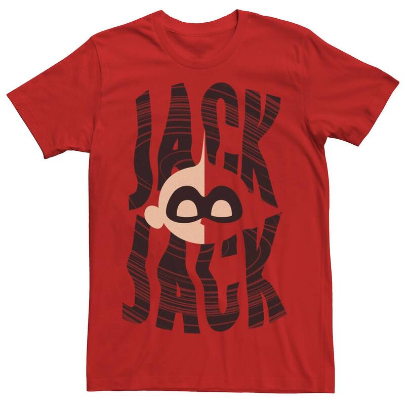 ウォルトディズニー ピクサー メンズ トップス ティーシャツ Disney / Pixar\u0027s The Incredibles 2 Jack Men\u0027s Retro Tee Red 赤いこと メンズファッション-Tシャツ・カットソー-トップス