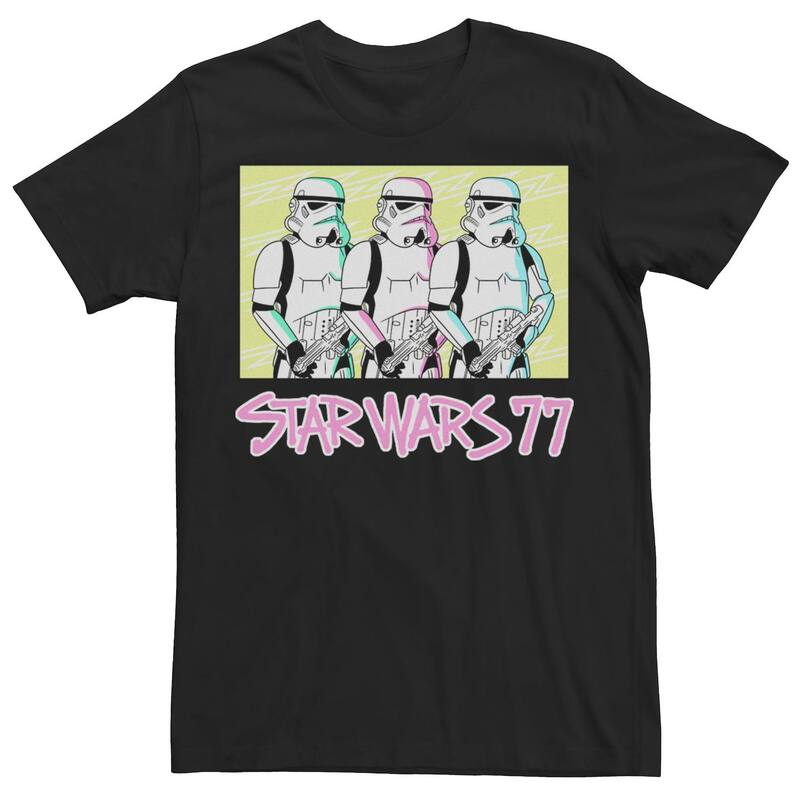 アニメ人となり メンズ トップス ティーシャツ Licensed Character Men\u0027star Wars Neon Seventy Seven Forever Tee Black 黒いこと トップス-メンズファッション