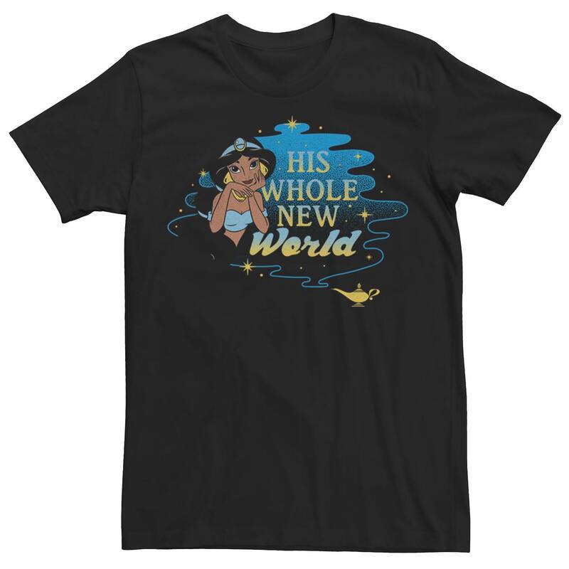 ウォルトディズニー メンズ トップス ティーシャツ Disney\u0027s Aladdin Men\u0027s His Whole Neworld Tee Black 黒いこと Tシャツ・カットソー-トップス-メンズファッション