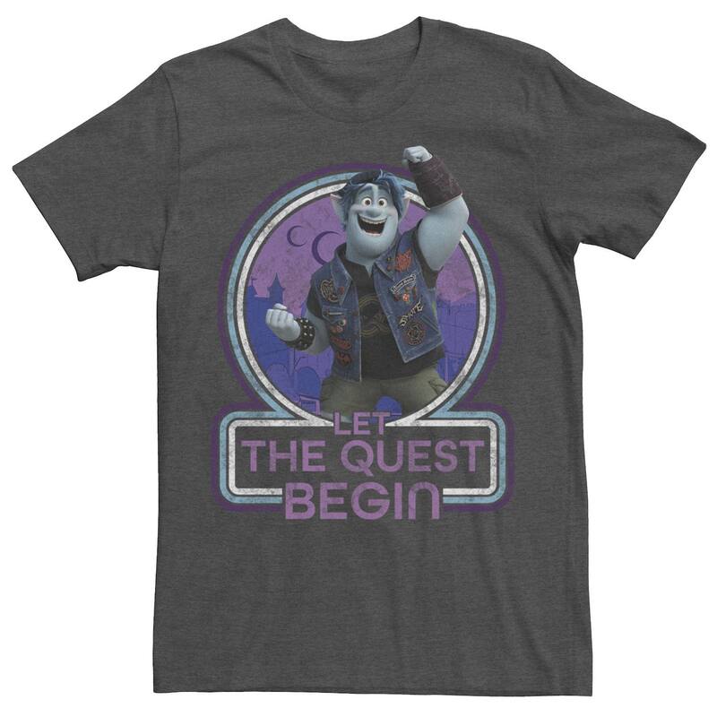 ウォルトディズニー ピクサー メンズ トップス ティーシャツ Disney / Pixar\u0027s Onward Men\u0027s Lethe Quest Begin Tee Charcoal Heather 暗灰色 Tシャツ・カットソー-メンズファッション