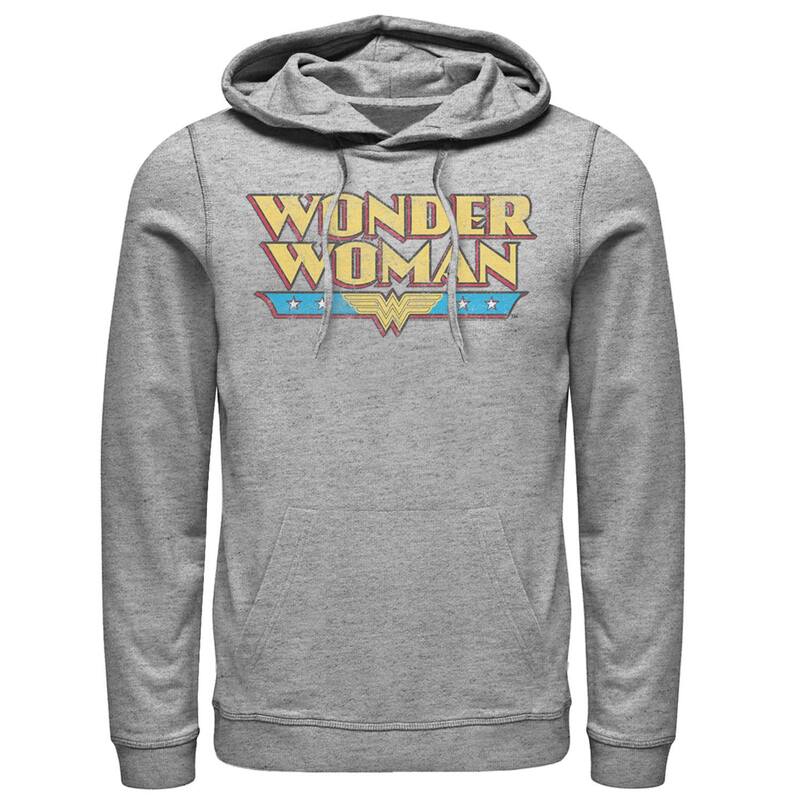 アニメキャラクター メンズ アウター パーカー・スウェット ヴィンテージ ロゴ Licensed Character Men DComics Wonder Woman Vintage Distressed Logo Hoodie Athletic Heather ヘザー