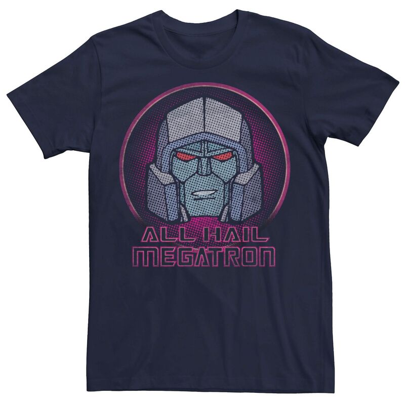 アニメキャラクター メンズ トップス Tシャツ Licensed Character Men's Transformers All Hair Megatron Colot Poportraitee Navy ネイビー