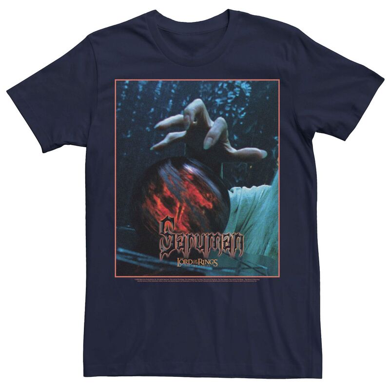 アニメキャラクター メンズ トップス Tシャツ Licensed Character Men's The Lord Of The Ringsaruman Wicked Hand Poster Tee Navy ネイビー