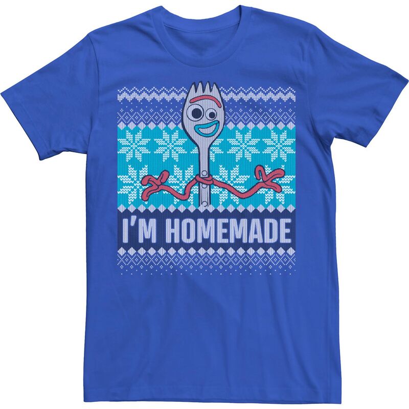 ディズニー ピクサー メンズ トップス Tシャツ Disney / Pixar's Toy Story Forky Men's Christmas I'm Homemade Ugly Tee Royal