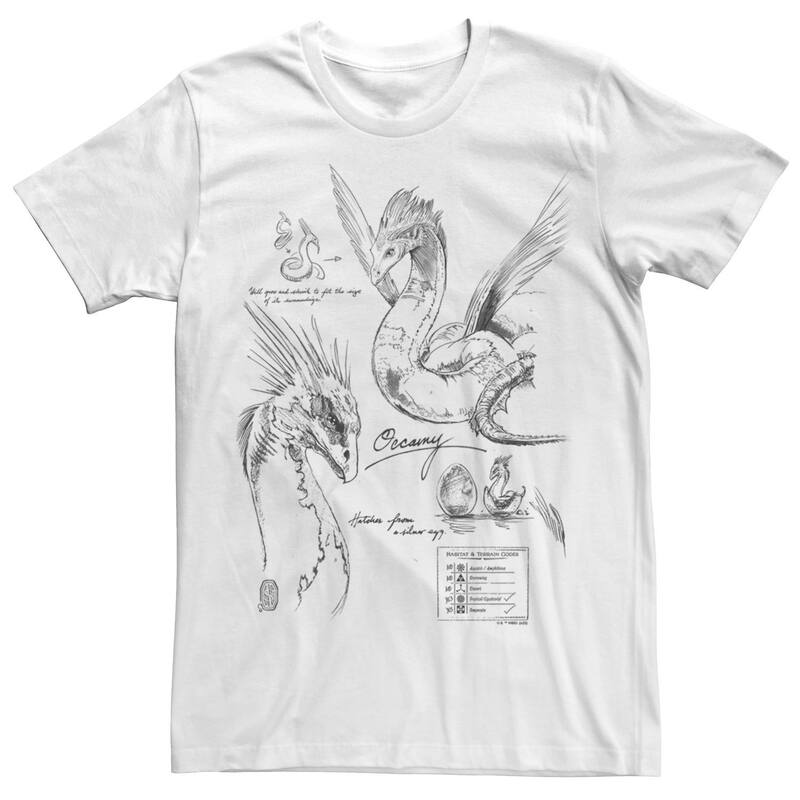 アニメ人となり メンズ トップス ティーシャツ Licensed Character Men\u0027s Fantastic Beast Grindelwald Occamy Study Sketch Tee White 白いこと トップス-Tシャツ・カットソー-メンズファッション