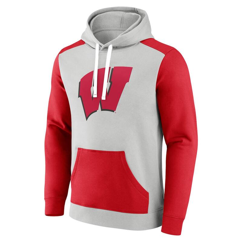 アンブランデッド メンズ アウター パーカー・スウェット Unbranded Men's Wisconsin Badgers Primary Arctic Hoodie Wis Gray グレー｜ReVida 店