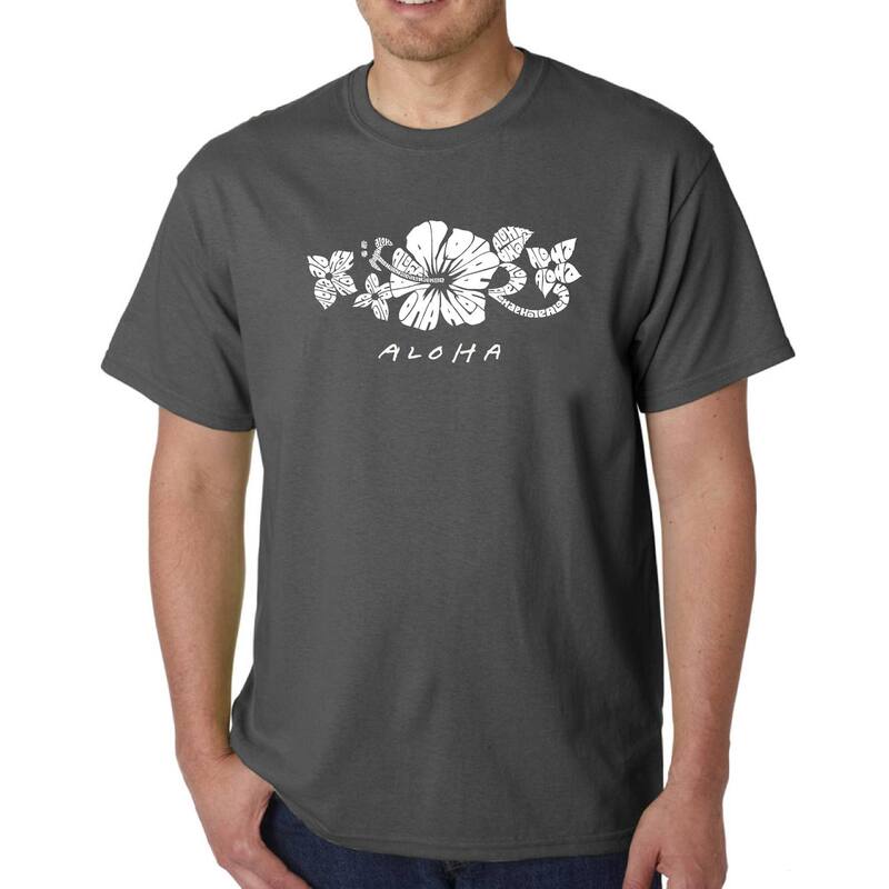 エルエーポップアート メンズ トップス ティーシャツ 天使の都市 Pop Art Aloha - Men\u0027s Word Art-shirt Grey 薄墨色 Tシャツ・カットソー-トップス