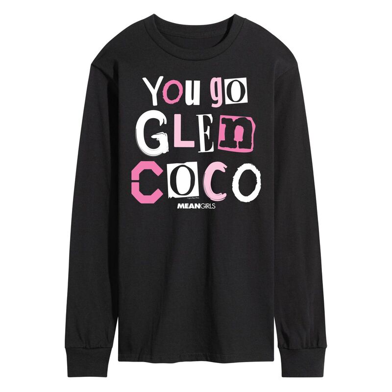アニメ人となり メンズ トップス ティーシャツ グラフィック Licensed Character Men\u0027s Mean Girls You Go Glen Coco Long Sleeve Graphic Tee Black 黒いこと Tシャツ・カットソー-トップス-メンズファッション