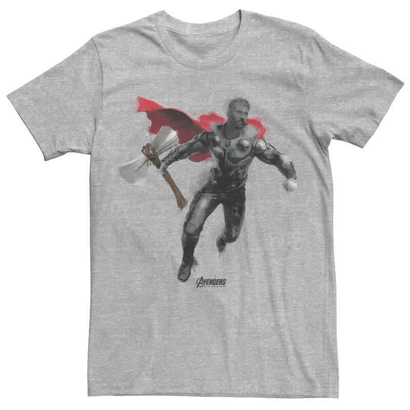 アニメ人となり メンズ トップス ティーシャツ Licensed Character Men\u0027s Avengers Endgame Thor Tee Athletic Heather ギョリュウモドキ トップス-Tシャツ・カットソー-メンズファッション