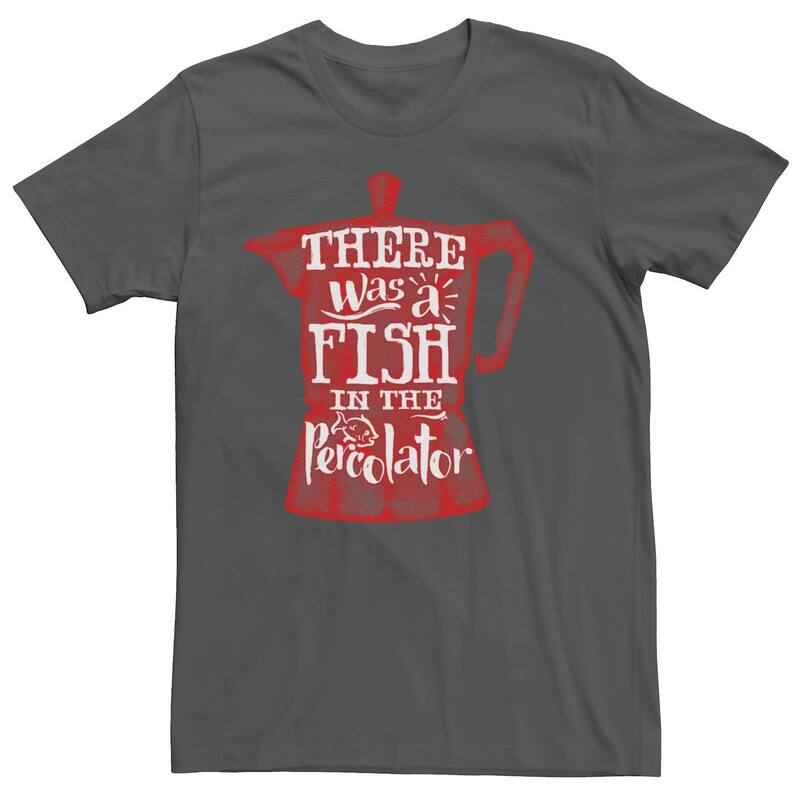 アニメ人となり メンズ トップス ティーシャツ Licensed Character Men\u0027s Twin Peaks Fish In the Percolator Coffee Potee Charcoal 暗灰色 Tシャツ・カットソー-トップス