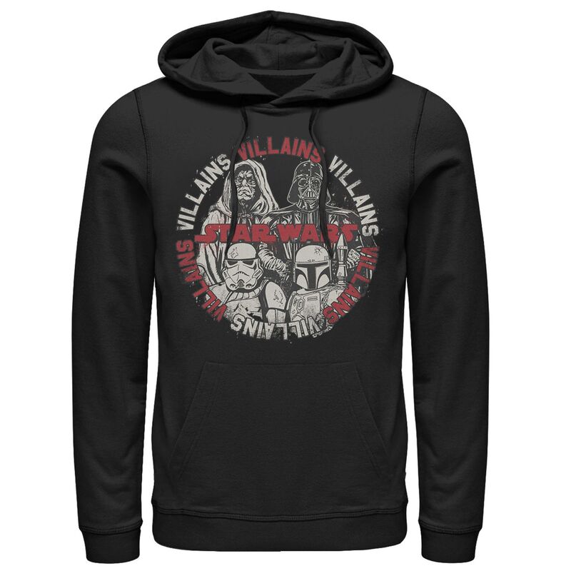 スター ウォーズ メンズ アウター パーカー・スウェット ロゴ グラフィック Mentar Wars Villains Group Shot Circle Logo Graphic Pullover Hoodie Black ブラック