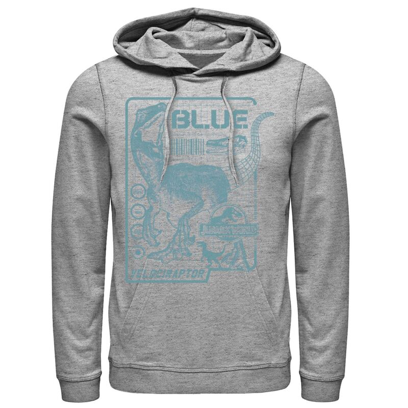 アニメキャラクター メンズ アウター パーカー・スウェット Licensed Character Men Jurassic World Two Blue Raptor Schematic Hoodie Athletic Heather ヘザー