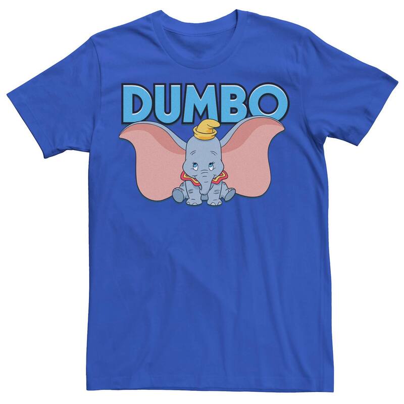 ディズニー メンズ トップス Tシャツ Disney's Dumbold Blue Name Costumed Poster Men's Tee Royal ブルー